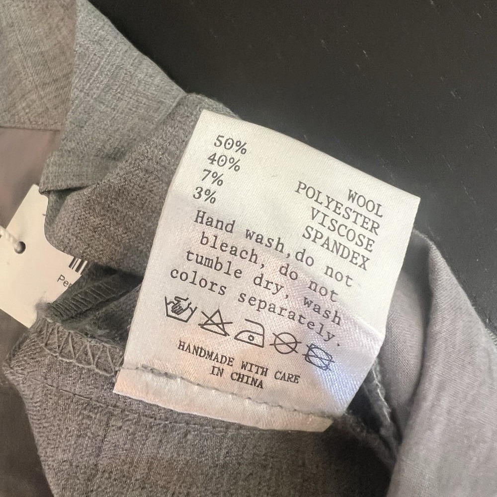 BELLE The Label Perennial Trousers Size 10 Medium Gray Wide Leg Wool Blend NEW - Picture 10 of 15